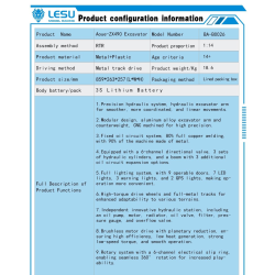 RC hydraulic excavator Lesu ZX 490 1:14