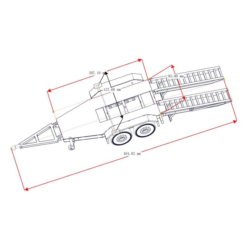 JX 2-Axle Mini Trailer 1:14