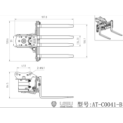 Lesu Palettengabel Hydraulisch verstellbar 1:14